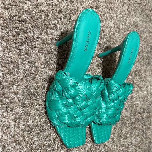 GUESS Braided Teal Slide Mules - Picture 2 of 2